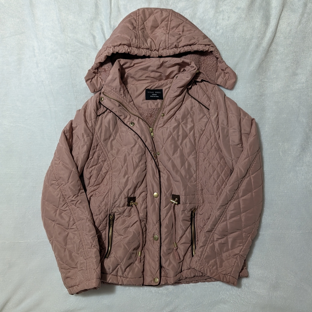 Love Tree Blush Quilted Jacket